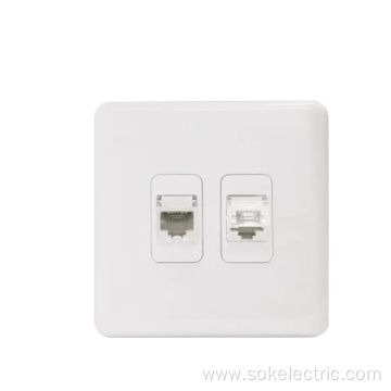 2Gang RJ45 LAN Outlets With Door wall sockets